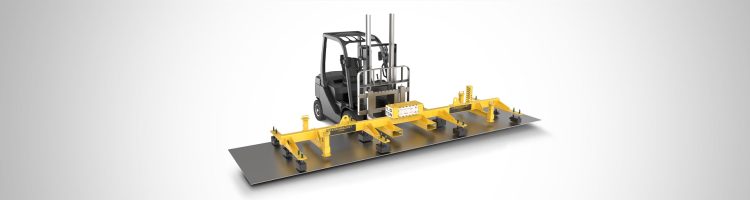 elektromanyetik şarjlı bataryalı sac levha kaldırma sistemi forklift ile elektromanyetik sac levha kaldırma